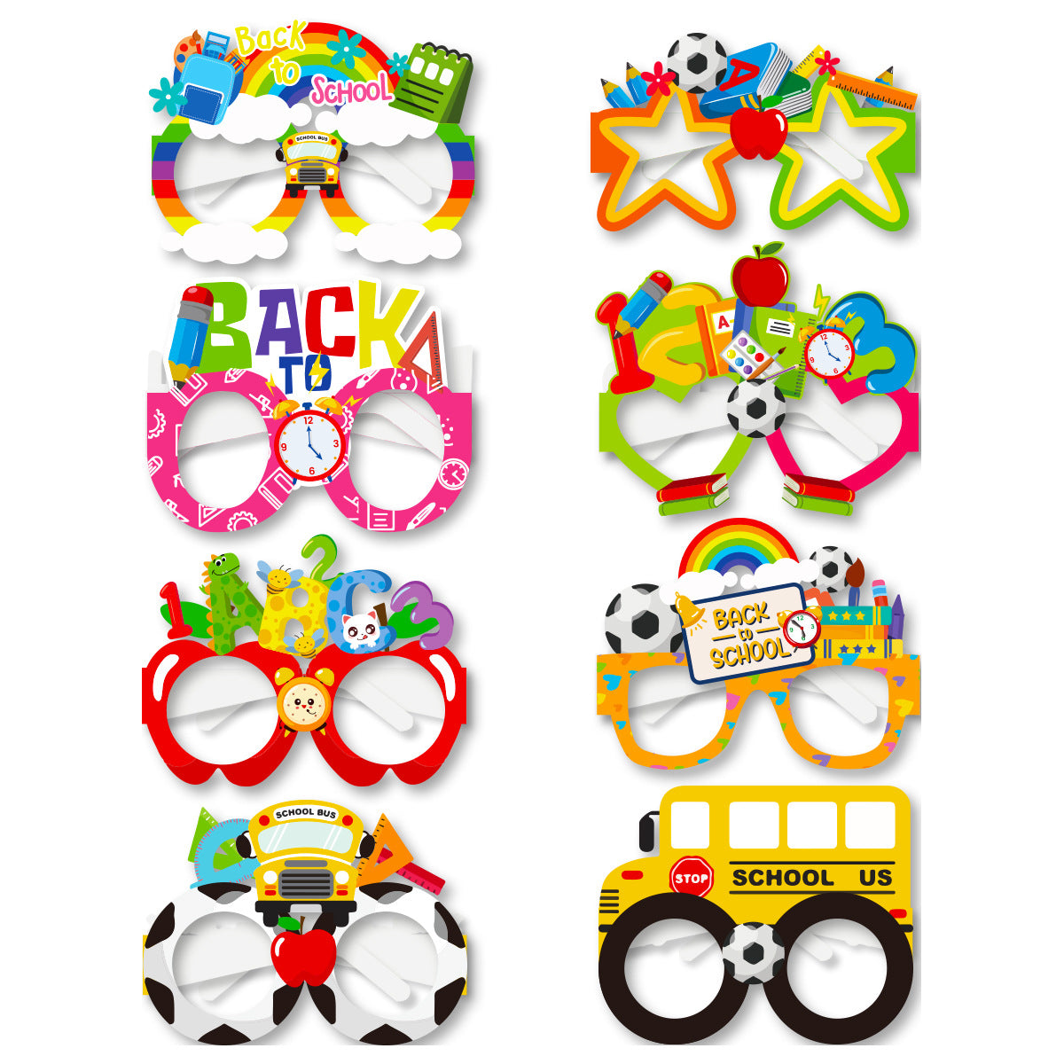 Back to School Theme Party Paper Glasses for Photos