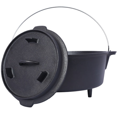 Outdoor Camping Deep Pot – Campfire Cooking Pot for BBQ & Baking