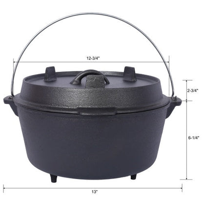 Outdoor Camping Deep Pot – Campfire Cooking Pot for BBQ & Baking