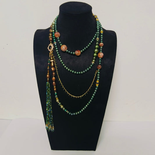 Luxury Pearl & Crystal Layered Necklace Set | Premium Multi-Layer Statement Necklace for Special Occasions (MAC347)