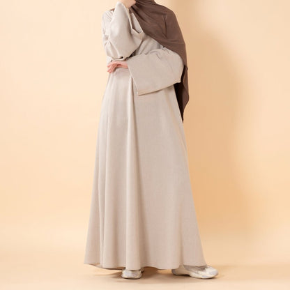 Premium Linen Effect Pullover Abaya with Pockets (MA341)