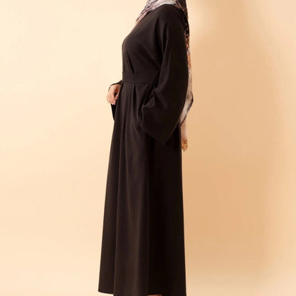 Premium Linen Effect Pullover Abaya with Pockets (MA341)
